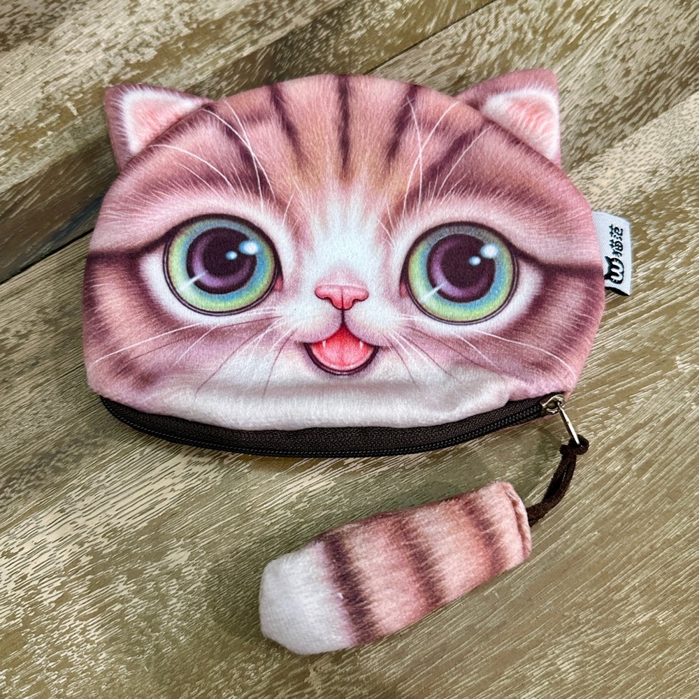 Cute Cat Face Coin Purse